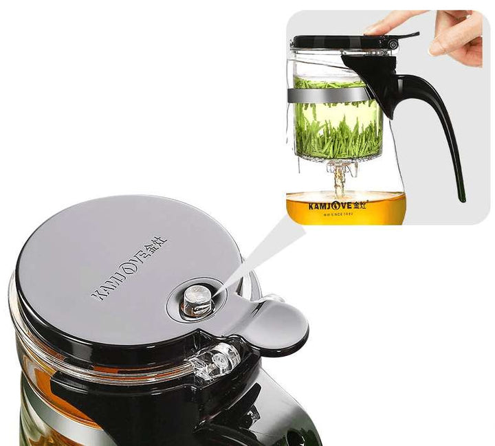 KAMJOVE 20.3 Ounce Glass Tea Pot with 304 Stainless Steel Infuser