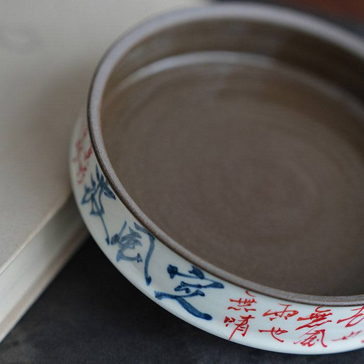 Blue and White Green Pine Poetry Tea Boat