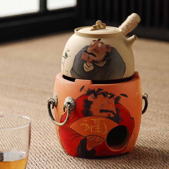 Chaozhou Painted Charcoal Stove Sand Diao Kettle