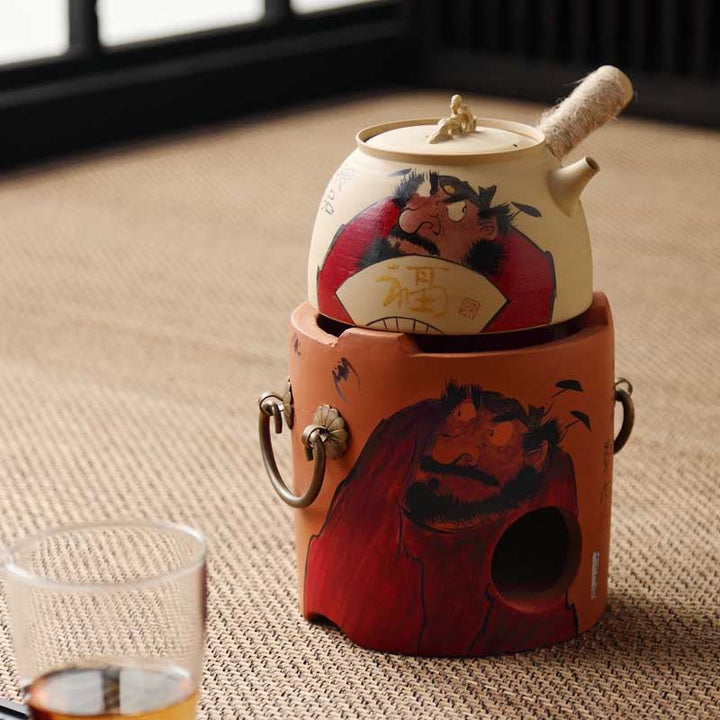 Chaozhou Painted Charcoal Stove Sand Diao Kettle