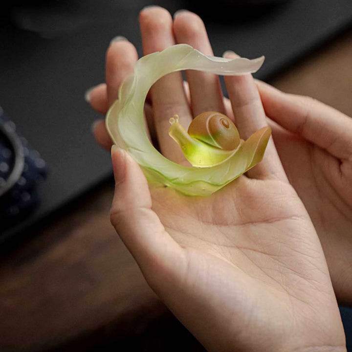 Colored Glaze Snail Zen Incense Stick Holder