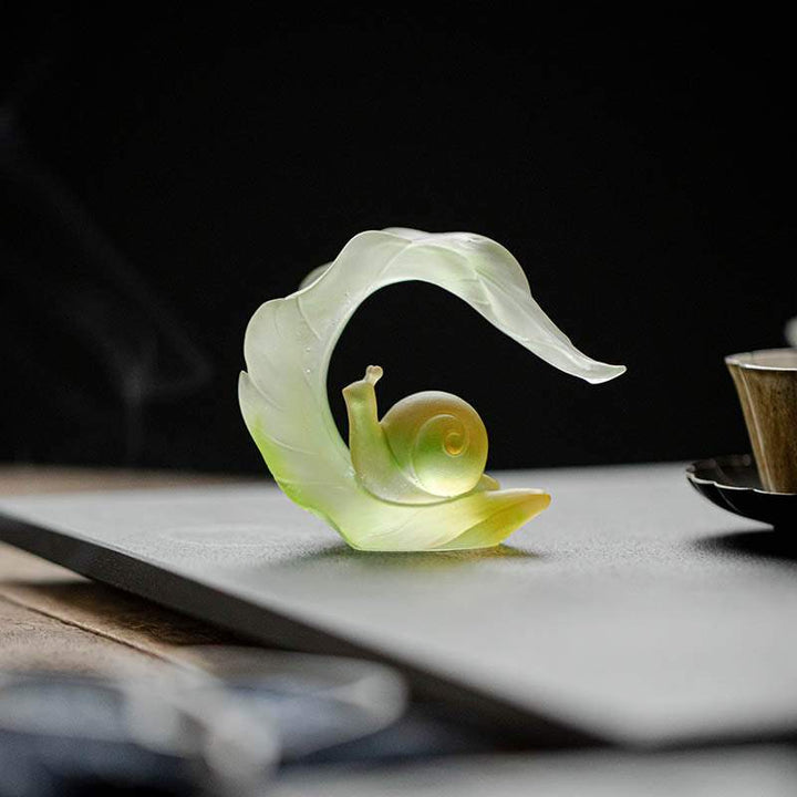 Colored Glaze Snail Zen Incense Stick Holder