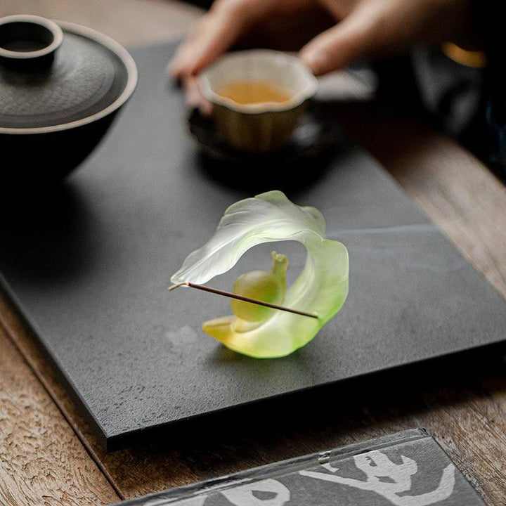 Colored Glaze Snail Zen Incense Stick Holder