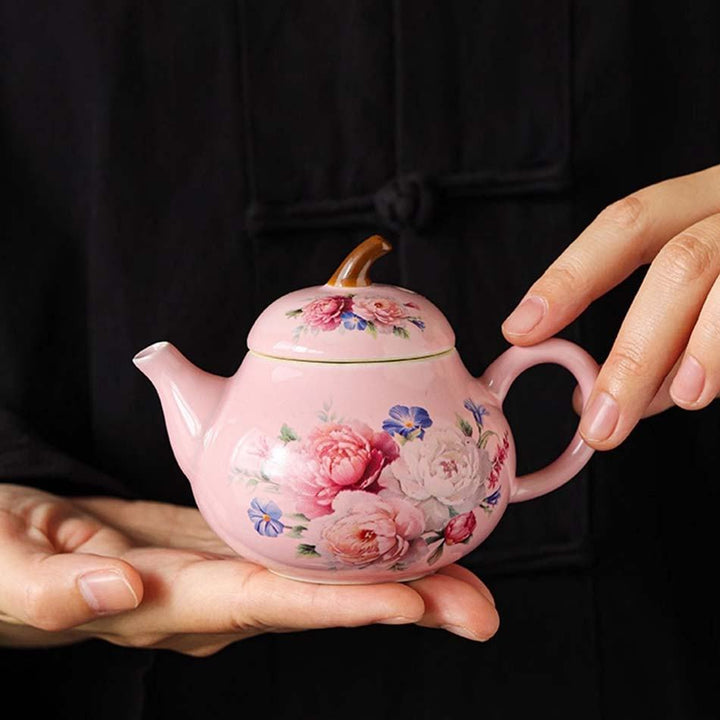 Colorful Flower Teapot Travel Tea Set for Travel & Outdoor