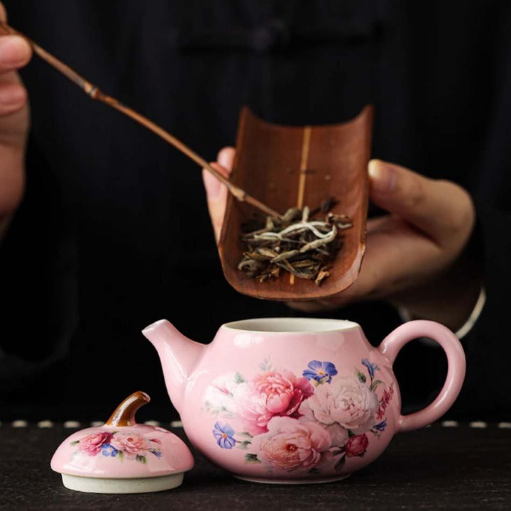 Colorful Flower Teapot Travel Tea Set for Travel & Outdoor