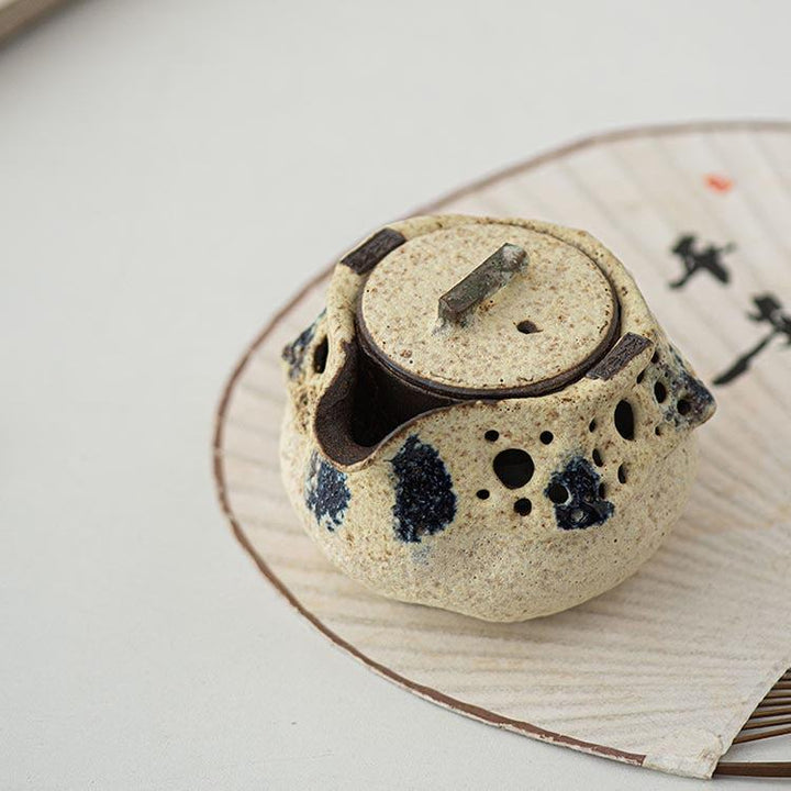 Creamy White Powder Glazed Hand Grab Teapot Fenyin Teapot 