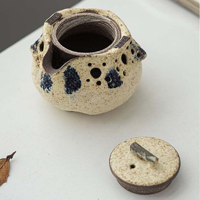 Creamy White Powder Glazed Hand Grab Teapot Fenyin Teapot 