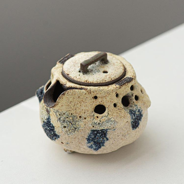 Creamy White Powder Glazed Hand Grab Teapot Fenyin Teapot 