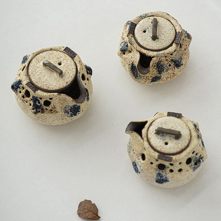 Creamy White Powder Glazed Hand Grab Teapot Fenyin Teapot 