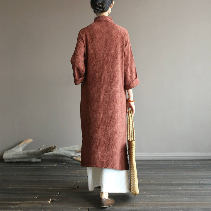 loose cheongsam dress Chinese Dress Qipao for women Feather hemp loose cheongsam dress