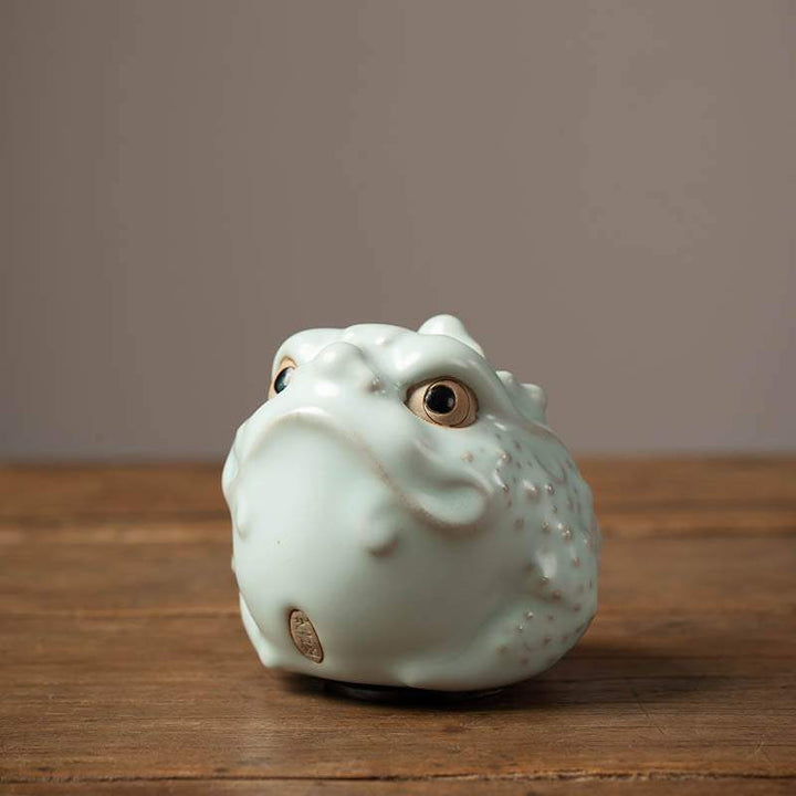 Golden Toad Ru Ware Tea Pet Wealth-Attracting Tea Art Accessories