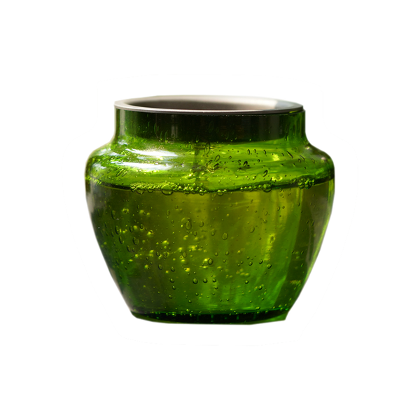 Tank aus grün gefärbtem Glasglas