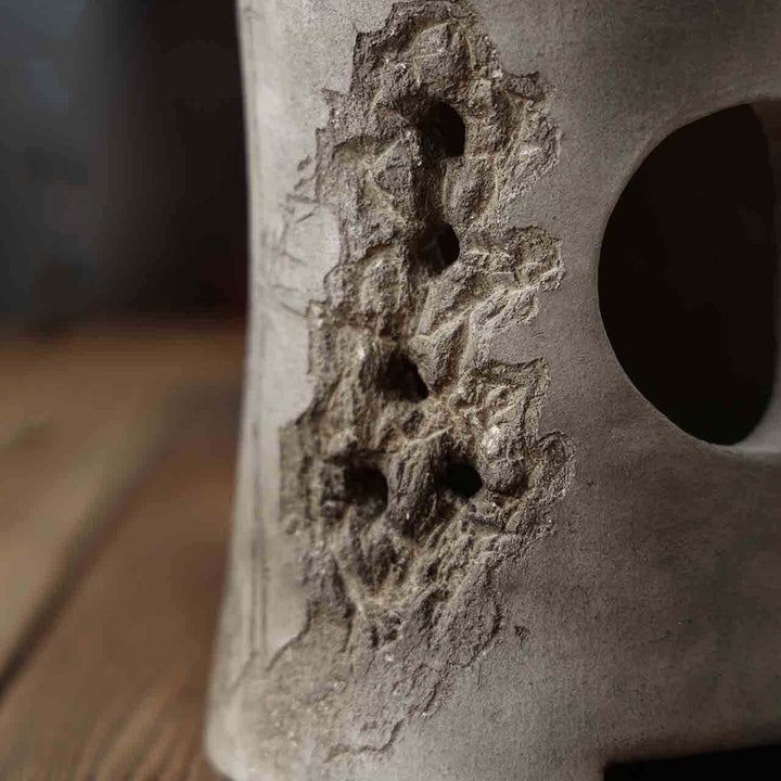 Hand-carved Taihu Stone Banana Leaves Chaozhou Gongfu Charcoal Stove