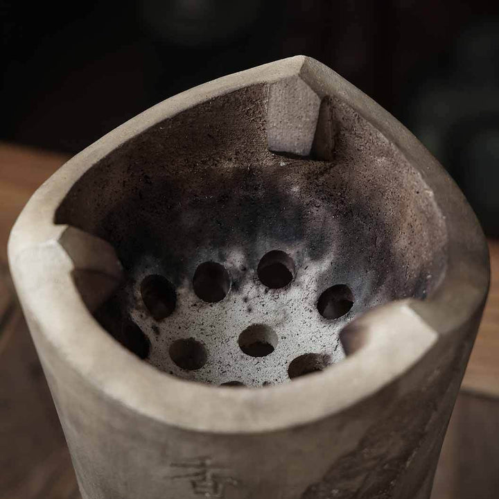 Hand-carved Taihu Stone Banana Leaves Chaozhou Gongfu Charcoal Stove