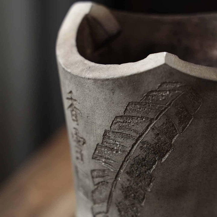 Hand-carved Taihu Stone Banana Leaves Chaozhou Gongfu Charcoal Stove