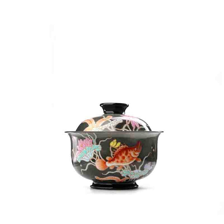 Ink Base Red Green Fish and Algae Gaiwan