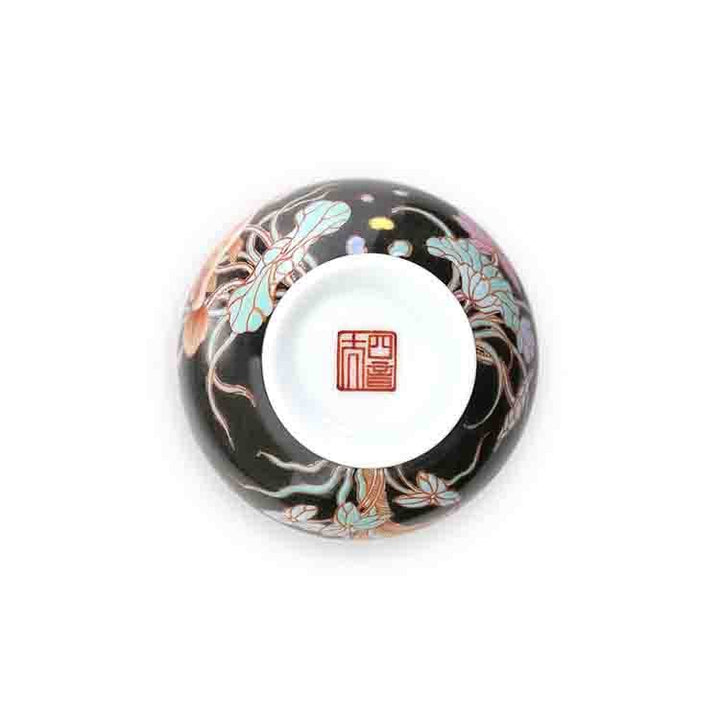 Ink Base Red Green Fish and Algae Teacup