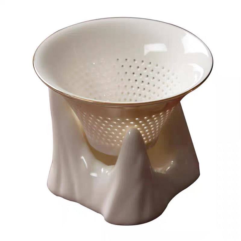 Tea Filter Set - Mountain Peak Jade Porcelain Tea Filter Strainer Set ...