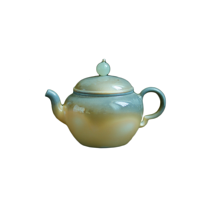 Natural Ash Glaze Jade Button Chai Shao Teapot