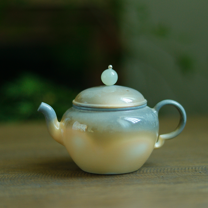 Natural Ash Glaze Jade Button Chai Shao Teapot