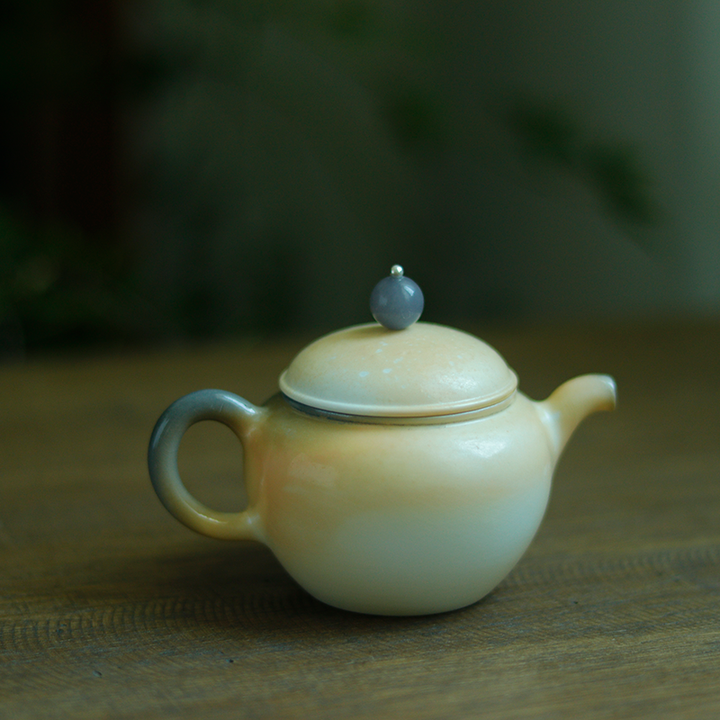 Natural Ash Glaze Jade Button Chai Shao Teapot