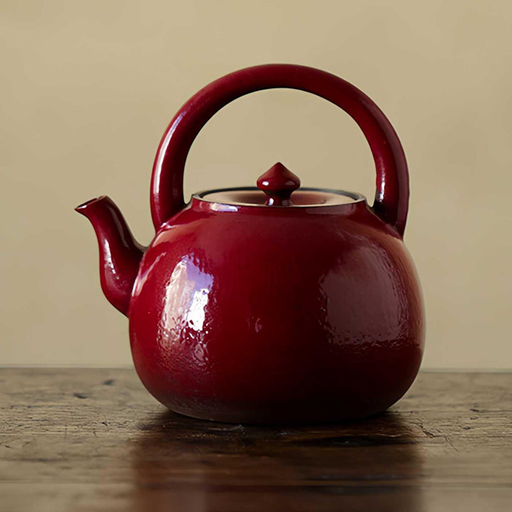 Old-fashioned Drum-shaped Charcoal Tea Stove Tea Kettle Set