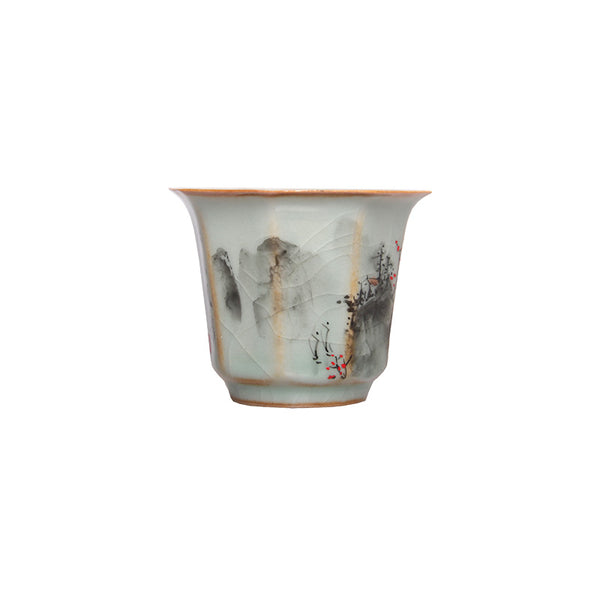 Sapphire Ru Kiln Painted Cup