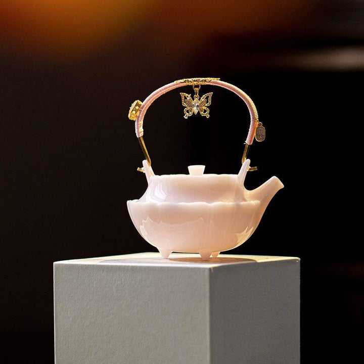 Pink Lotus Petal Ice Seed Porcelain Teapot