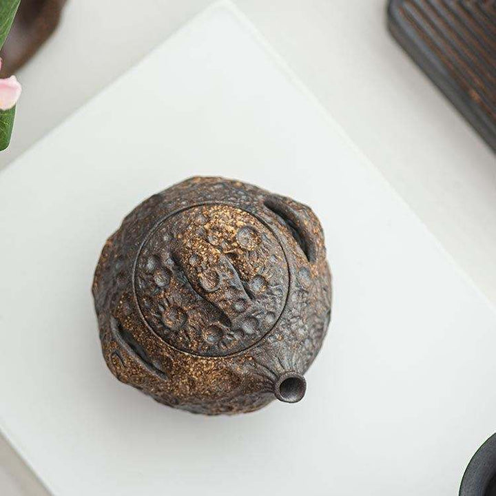 Old Rock Mud Coarse Pottery Star Moon Hand Grab Teapot