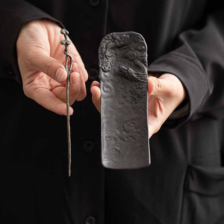 Swimming Dragon Tin Tea Scoop for Gongfu tea