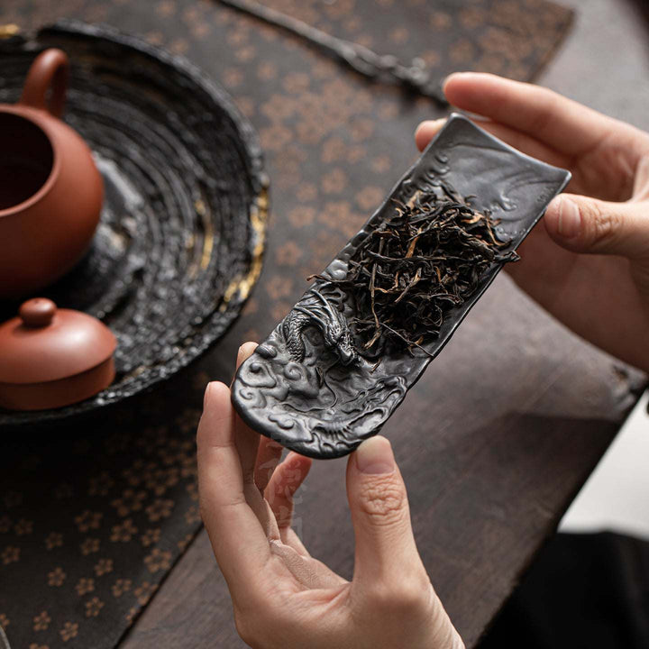 Swimming Dragon Tin Tea Scoop for Gongfu tea