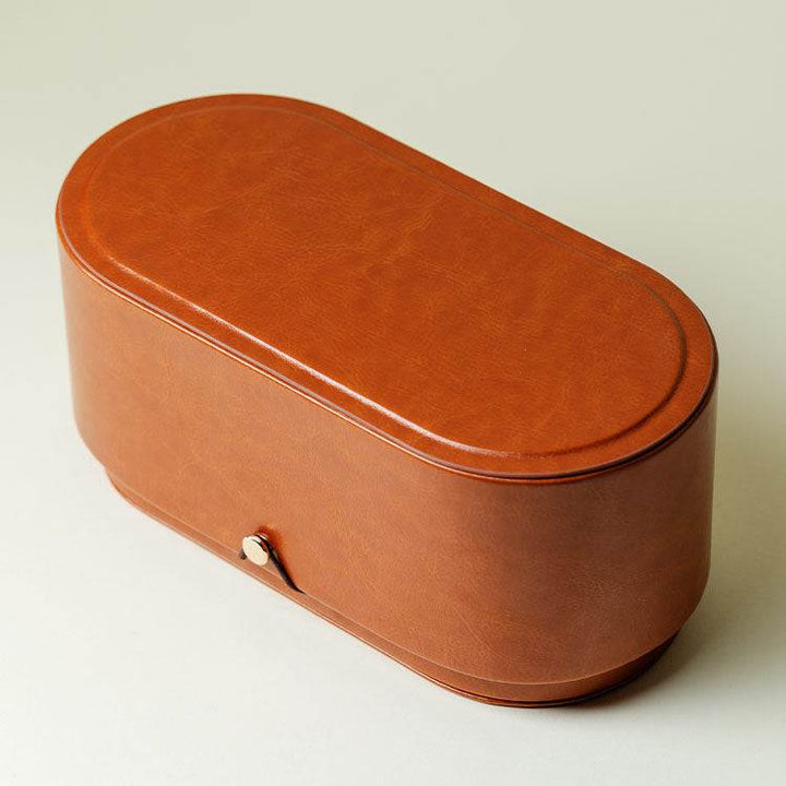 Tea Set Storage Leather Bag Outdoor Portable Storage Box Cosmetic Box