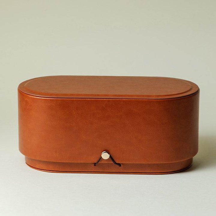 Tea Set Storage Leather Bag Outdoor Portable Storage Box Cosmetic Box