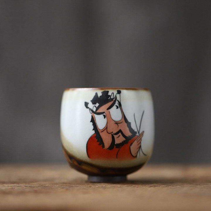 Variable Glaze Hand-painted Interesting Zhong Kui Teacup