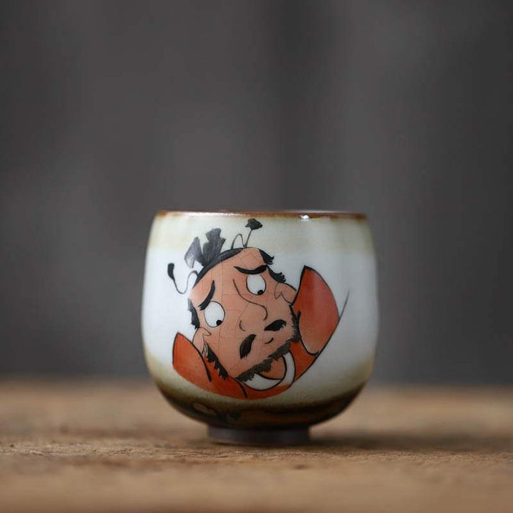 Variable Glaze Hand-painted Interesting Zhong Kui Teacup