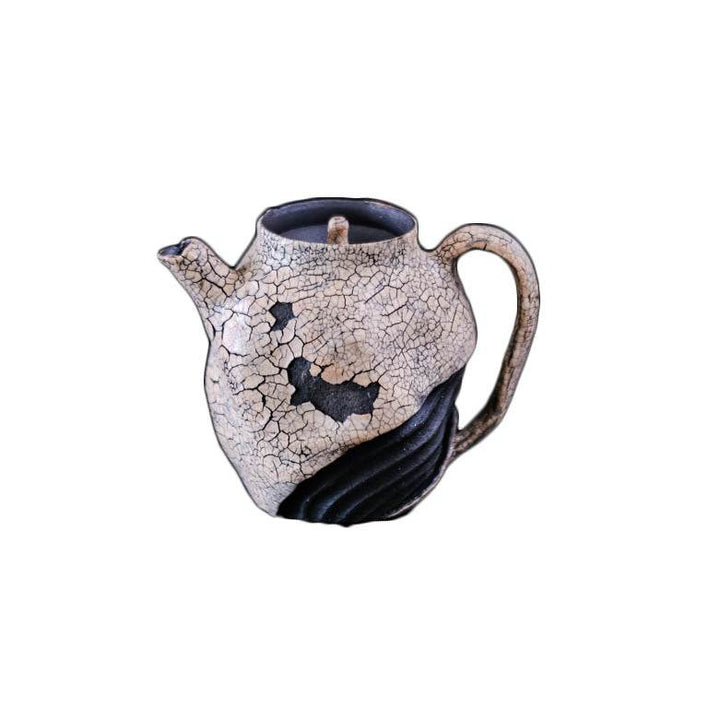 Handcrafted Wabi-Sabi Crackled Clay Teapot