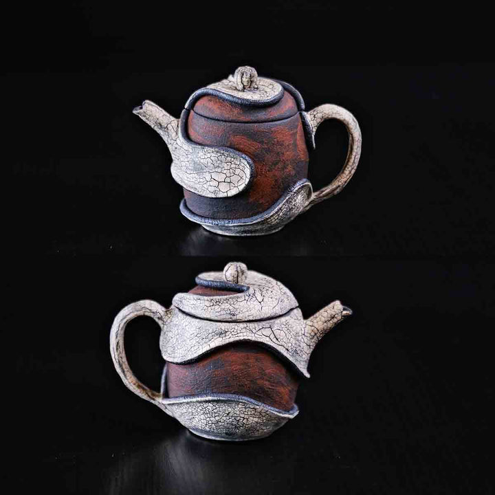 Handcrafted Wabi-Sabi Crackled Clay Teapot