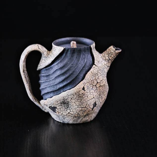 Handcrafted Wabi-Sabi Crackled Clay Teapot