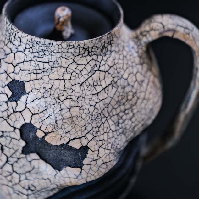 Handcrafted Wabi-Sabi Crackled Clay Teapot