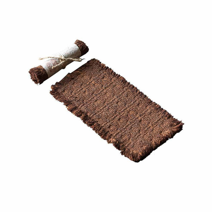 Wabi-Sabi Persimmon-dyed Tea Mat Chabu for gongfu cha Ceremonial tea mat