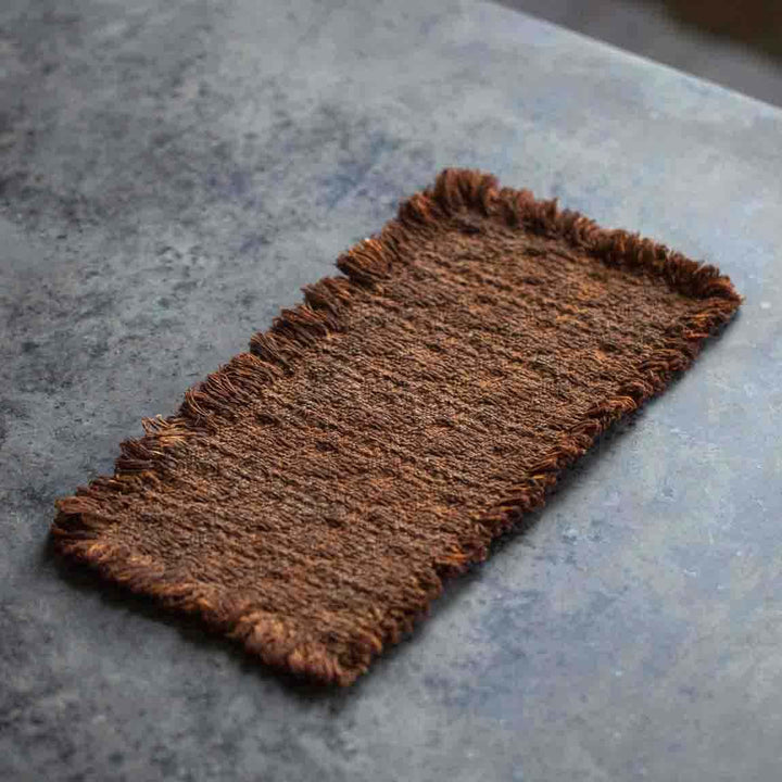 Wabi-Sabi Persimmon-dyed Tea Mat Chabu for gongfu cha Ceremonial tea mat