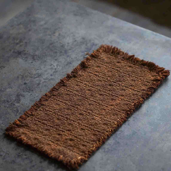 Wabi-Sabi Persimmon-dyed Tea Mat Chabu for gongfu cha Ceremonial tea mat