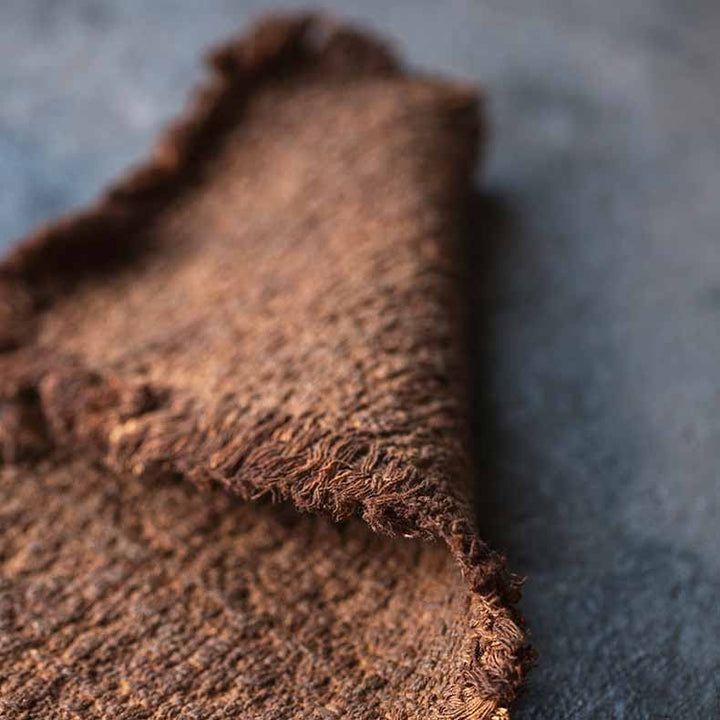 Wabi-Sabi Persimmon-dyed Tea Mat Chabu for gongfu cha Ceremonial tea mat