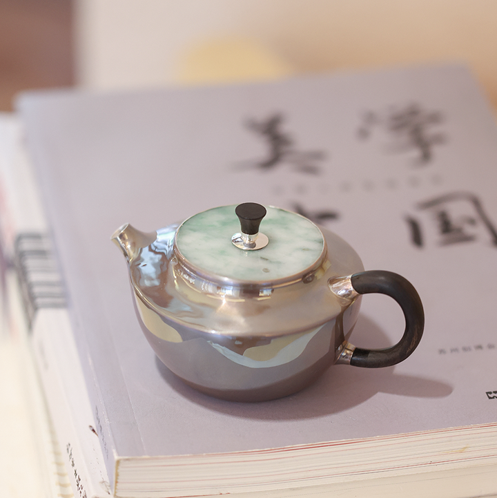 Water Mirror Jade Summit Purple Skin Silver Teapot