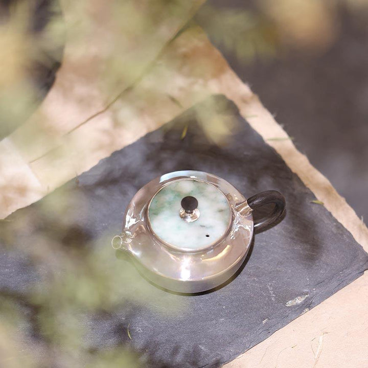 Water Mirror Jade Summit Purple Skin Silver Teapot