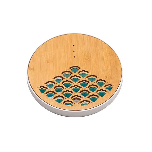 Wave Pattern Water Storage Tray Bamboo Dry Brewing Tea Tray