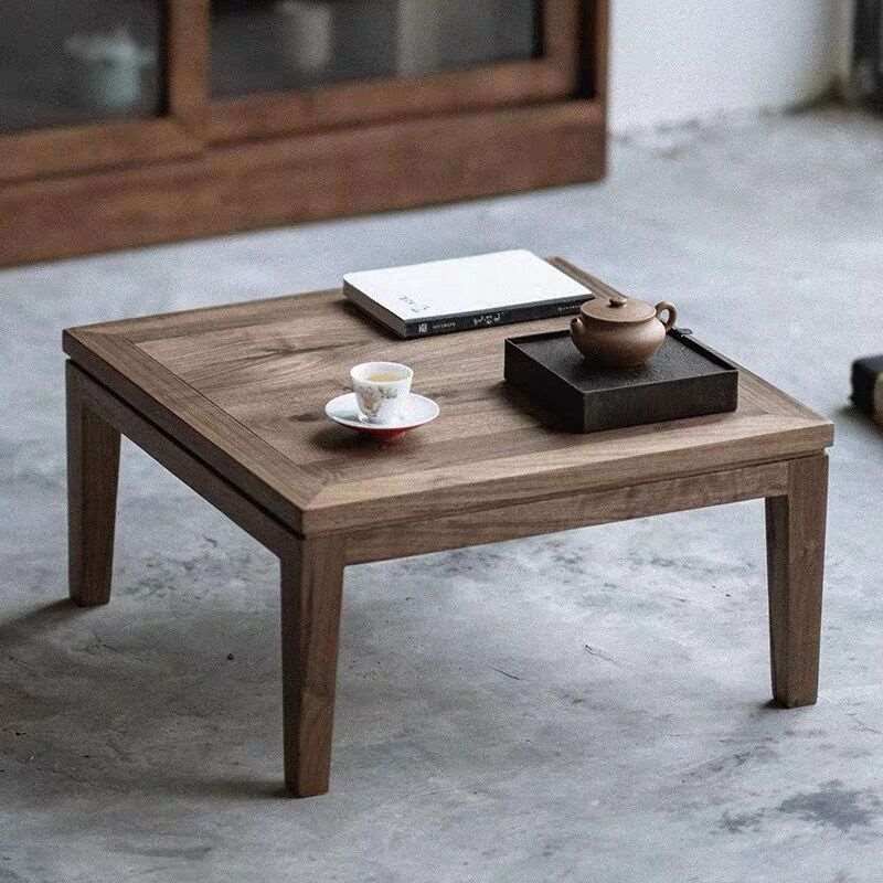 Small Tea Table Set Black Walnut Small Coffee Table Wood Furniture - MoriMa Tea – Cultural ...