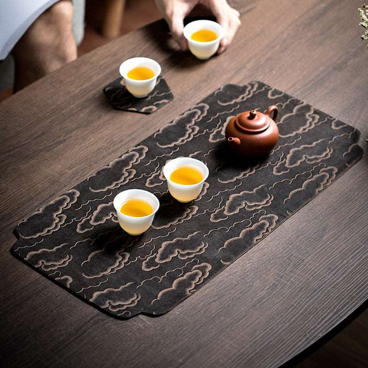 Embroidered Ginkgo Silk Tea Mat