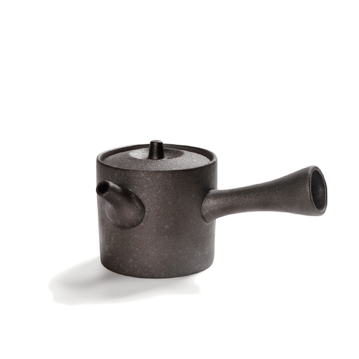 Crude Pottery Teapot, Kongfu Teapot, Porcelain Side Handle Teapot, 5.4 oz