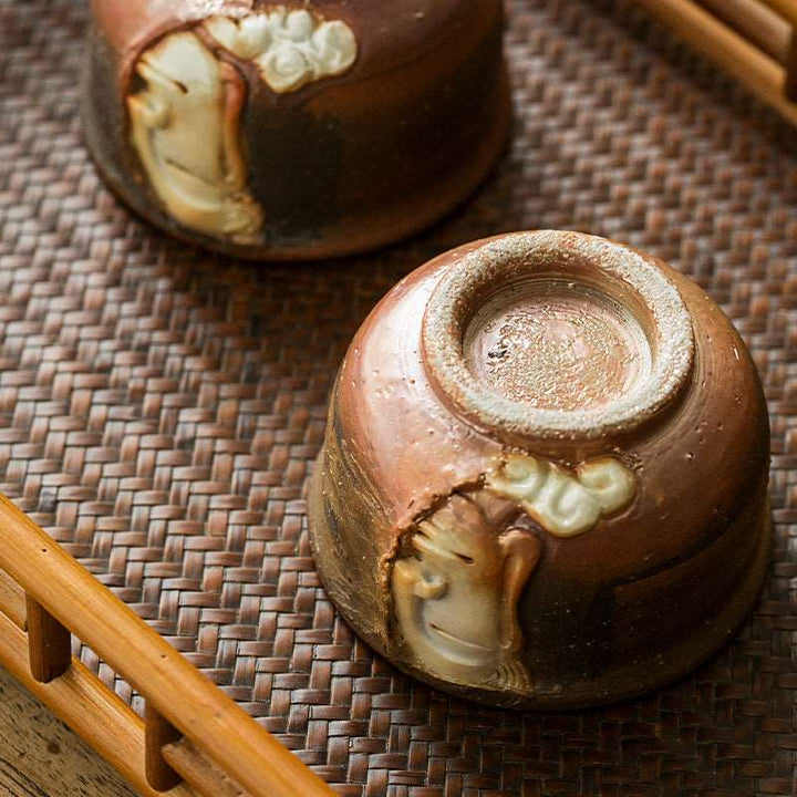 Carved Buddha Face Cup
